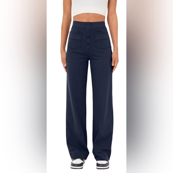 Halara high waisted button multiple pockets straight leg casual pants SIZE XS - Picture 1 of 13